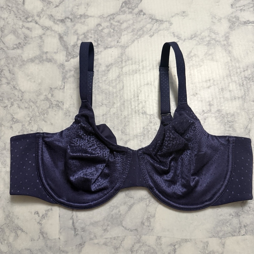 WACOAL Back Appeal Full Coverage Underwire Bra 855303‎ Size 38C Navy Blue